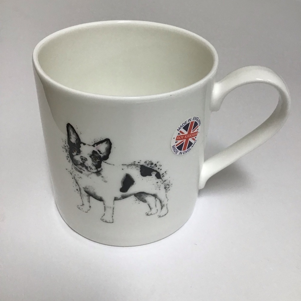 Roy Kirkham Frenchie Dog England Bone China Coffee Mug 2012 French Bulldog NEW